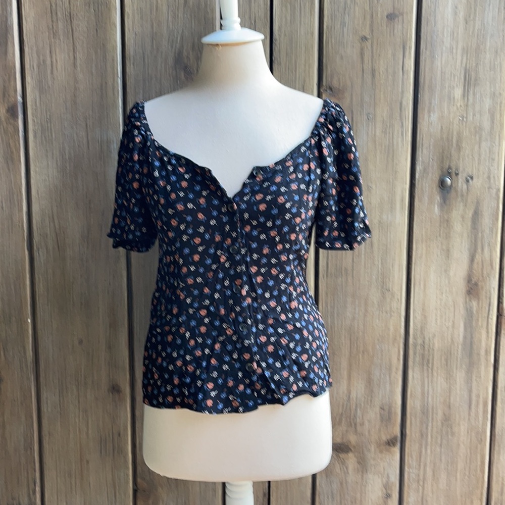 Madewell • square neck Prairie Posies smocked top - Picture 5 of 14